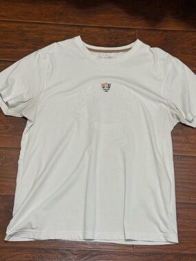 Burberr White Short-Sleeve Crewneck T-Shirt with Crest